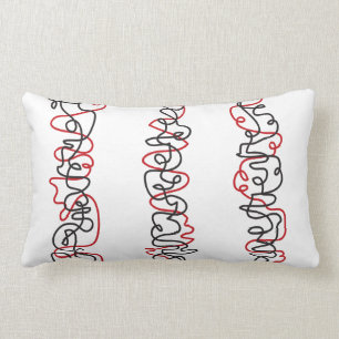 Coussin Rectangle Les LIGNES ROUGES et NOIRES CONÇOIVENT le rétro