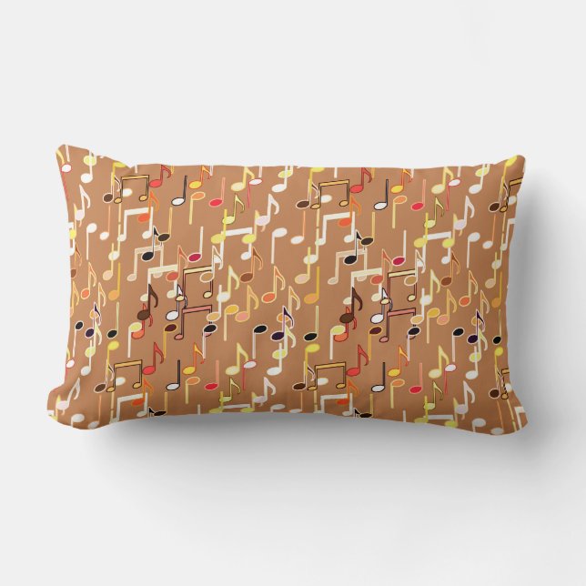 Coussin Rectangle Les notes musicales impriment - le caramel Tan, (Recto)