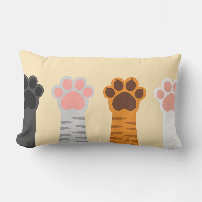 Coussin Rectangle Les pattes de chats vers le haut (Recto)