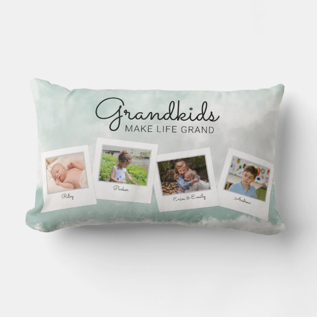 Coussin Rectangle Les petits-enfants font la vie des grands-enfants  (Recto)