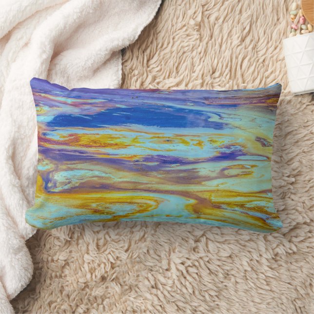 Coussin Rectangle Les torrents de la piscine de lave de Yellowstone (Couverture)