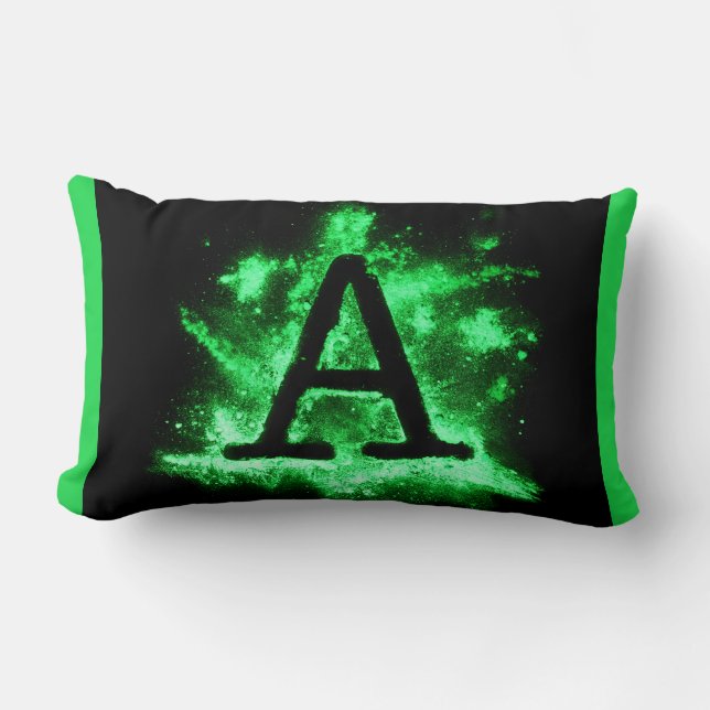 COUSSIN RECTANGLE LETTRE A MAJUSCULE VERTE (Recto)
