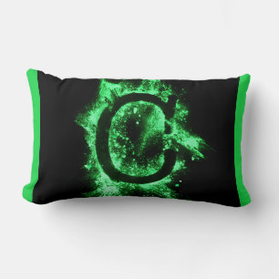 COUSSIN RECTANGLE LETTRE C MAJUSCULE VERTE