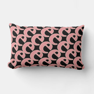 Coussin Rectangle Lettre E monogramme rose personnaliser féminin
