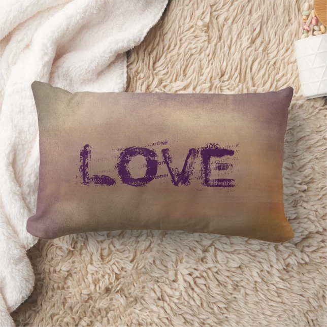 Coussin Rectangle Lettres d'amour pourpre (Couverture)