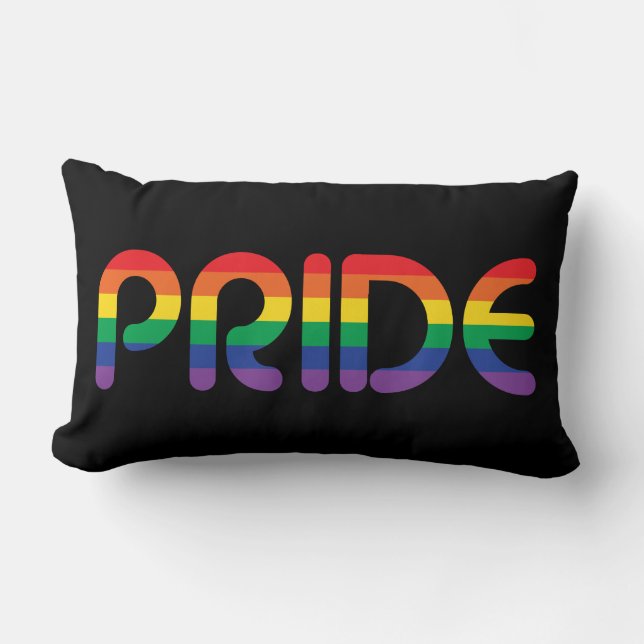 Coussin Rectangle Lettres de ballon Rainbow Pride (Recto)