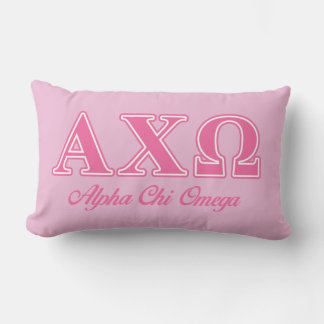 Coussin Rectangle Lettres roses Alpha Chi Omega
