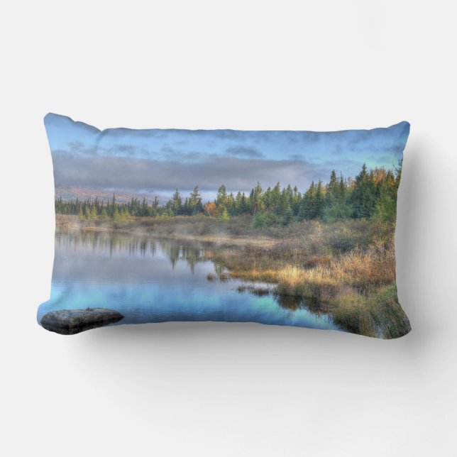 Coussin Rectangle Lever du soleil d'automne au lac Moosehead Maine (Recto)