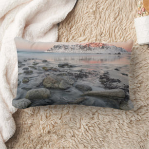 Coussin Rectangle Lever du soleil Flakstad et la plage de Skagsanden