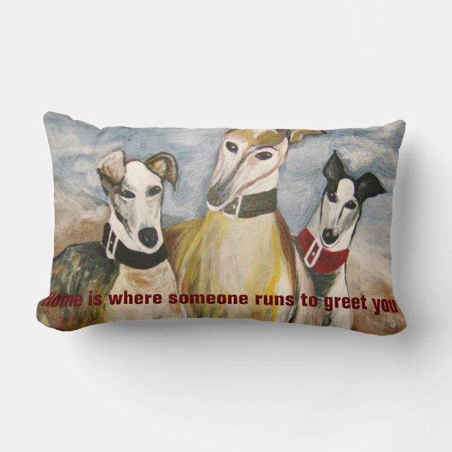 Coussin Rectangle Lévriers (Recto)