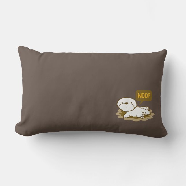 Coussin Rectangle Lhassa Apso bulle dit woo (Recto)