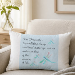 Coussin Rectangle Libellule Inspiration Bleue & Blanche