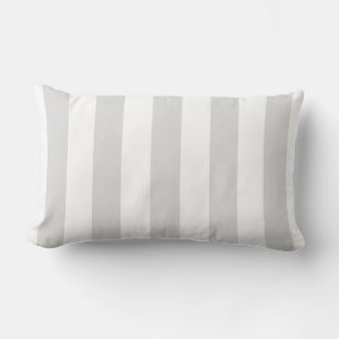 Coussin Rectangle Light Grey and White XL Stripe Pattern