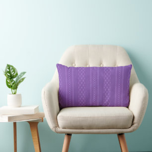 Coussin Rectangle Lignes à bandes violettes Élégantes Mi-Siècle