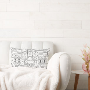 Coussin Rectangle Lignes de symétrie Art Déco Lancer l'oreiller