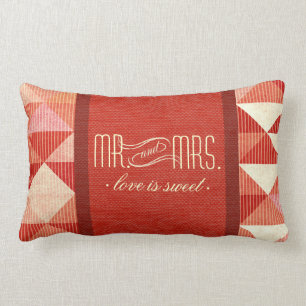 Coussin Rectangle Lignes modernes Géométrique M. & Mme coral