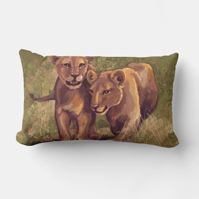 Coussin Rectangle Lion Cubs (Recto)