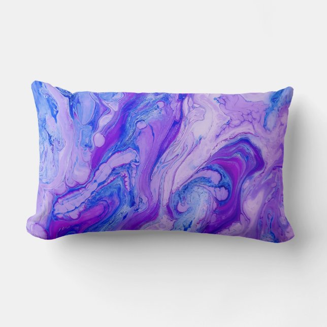 Coussin Rectangle liquide psychédélique violet (Recto)