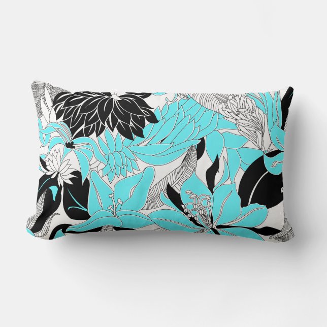 Coussin Rectangle Lis tropical et Protea d'Hawaï de découpe floraux (Recto)