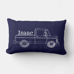 Coussin Rectangle Little Boy mignon rétro prennent le camion et le