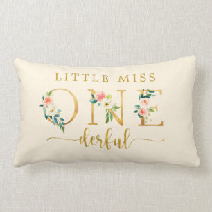 Coussin Rectangle Little Miss Onederful 1er anniversaire Décoration