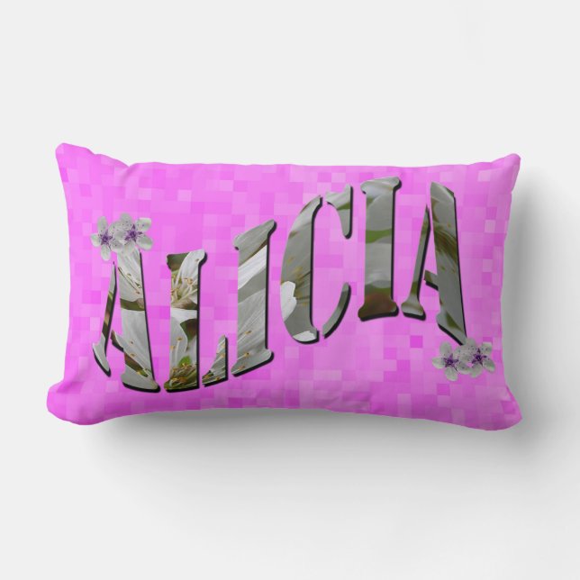 Coussin Rectangle Logo Alicia Name, (Recto)