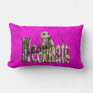 Coussin Rectangle Logo De Meerkat Et Meerkats Sur Purple,