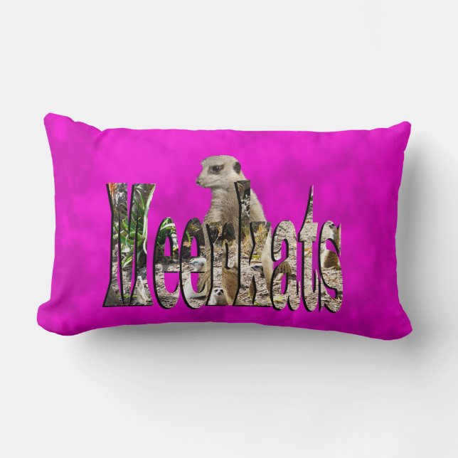 Coussin Rectangle Logo De Meerkat Et Meerkats Sur Purple, (Recto)