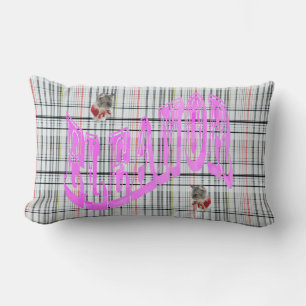 Coussin Rectangle Logo Du Nom D'Eleanor Sur Tartan,