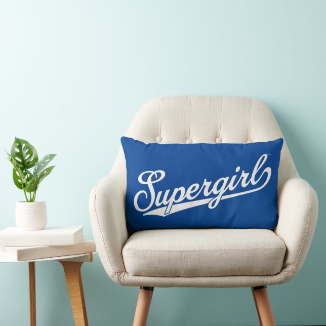Coussin Rectangle Logo du nom étoilé Supergirl Baseball (Chaise)