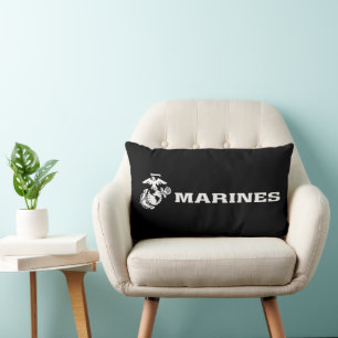 Coussin Rectangle Logo USMC - Blanc