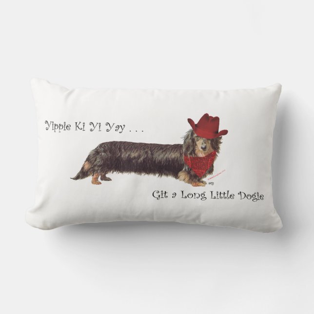 Coussin Rectangle Long Dachshund Cowboy (Recto)