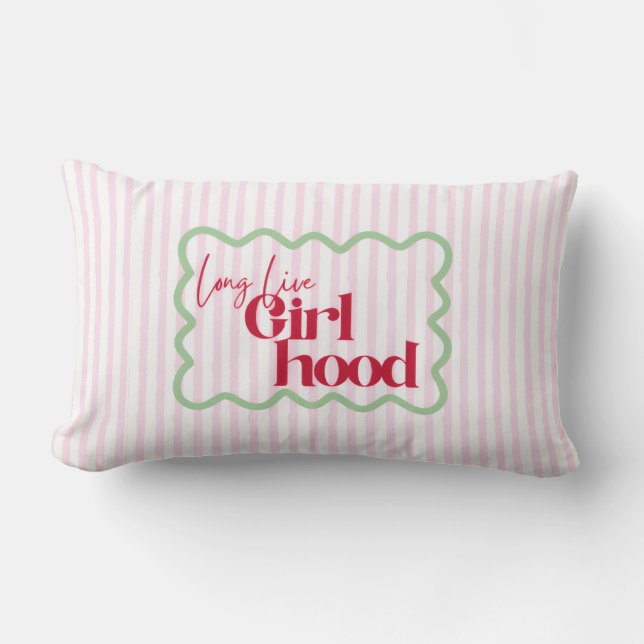 Coussin Rectangle Long Live Girlhood Play room Nursery Girly Pop  (Recto)