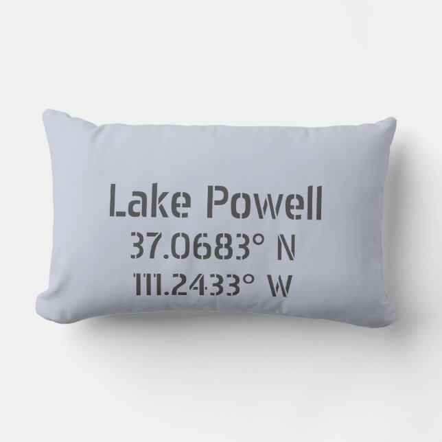Coussin Rectangle Longitude de la latitude du lac Powell (Recto)