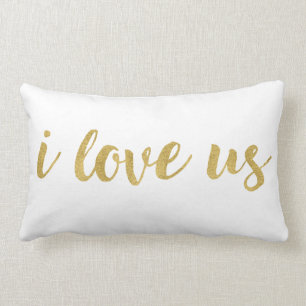 Coussin Rectangle L'or en lettres I de main moderne nous aiment