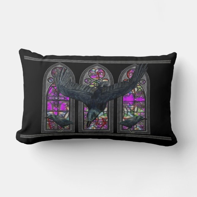 Coussin Rectangle L'Oreiller Décoratif Gothique Ravens (Recto)