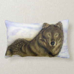 Coussin Rectangle Loup d'hiver
