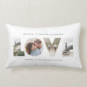 Coussin Rectangle Love 4 photo simple moderne cadeau personnalisé s