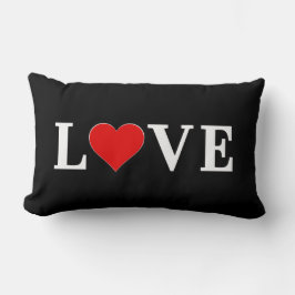 Coussin Rectangle LOVE Black et blanc minimaliste Élégant