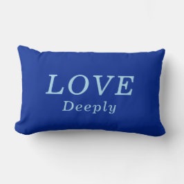 Coussin Rectangle "LOVE Deeply" Cobalt & Blue Encouragement