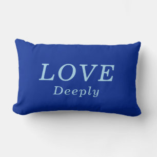 Coussin Rectangle "LOVE Deeply" Cobalt & Blue Encouragement