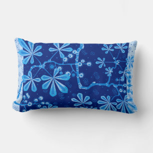 Coussin Rectangle Lumbar à fleurs Azure Frost