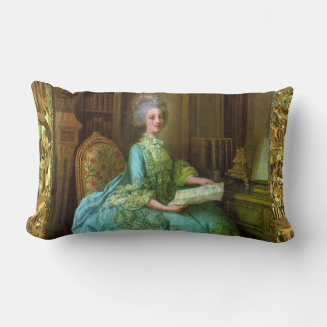 Coussin Rectangle Lumbar baroque d'élégance d'Antoinette (Recto)