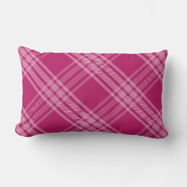 Coussin Rectangle Lumbar fait sur commande de motif de plaid de (Recto)