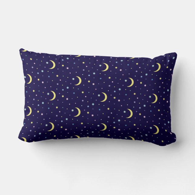 Coussin Rectangle Lunes et étoiles. (Verso)
