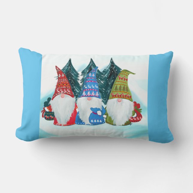 Coussin Rectangle Lutins de Fête (Recto)