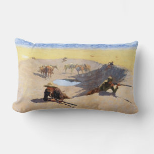 Coussin Rectangle Lutter pour le trou d'eau (par Frederic Remington)