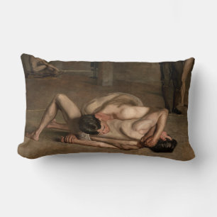 Coussin Rectangle Lutteurs (par Thomas Eakins)