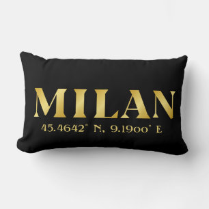 Coussin Rectangle Lux Gold Milan Latitude & Longitude Noir