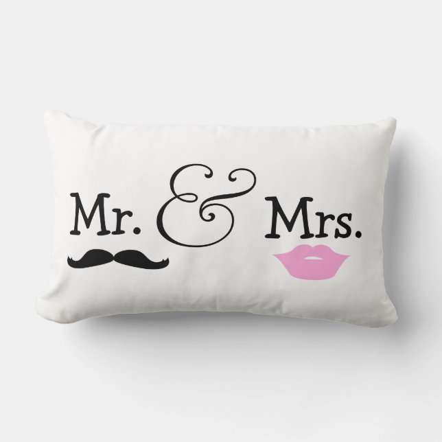Coussin Rectangle M. et Mme Bride et Groom Mariage Cadeau (Recto)